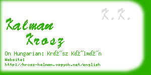 kalman krosz business card